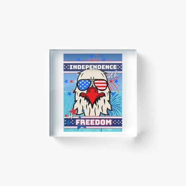 Item preview,  Patriotic Sky Blue Cute July 4Th American Eagle with Cool Shades-Independence Day-Freedom Fireworks Stars and Stripes USA  designed and sold by ChristabellaWwMS.