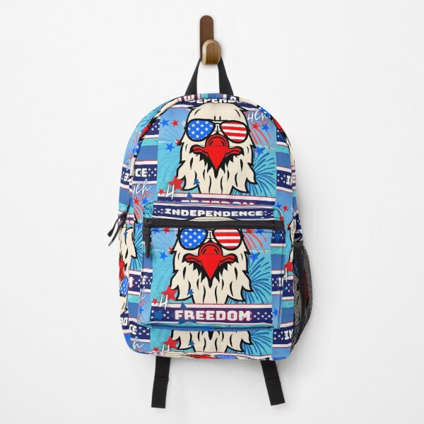 Item preview, Patriotic Sky Blue Cute July 4Th American Eagle with Cool Shades-Independence Day-Freedom Fireworks Stars and Stripes USA designed and sold by ChristabellaWwMS.