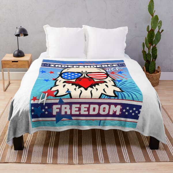 Item preview,  Patriotic Sky Blue Cute July 4Th American Eagle with Cool Shades-Independence Day-Freedom Fireworks Stars and Stripes USA  designed and sold by ChristabellaWwMS.