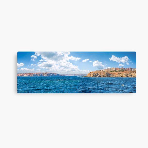 town on a cliff above the seashore Metal Print