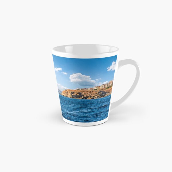 town on a cliff above the seashore Tall Mug