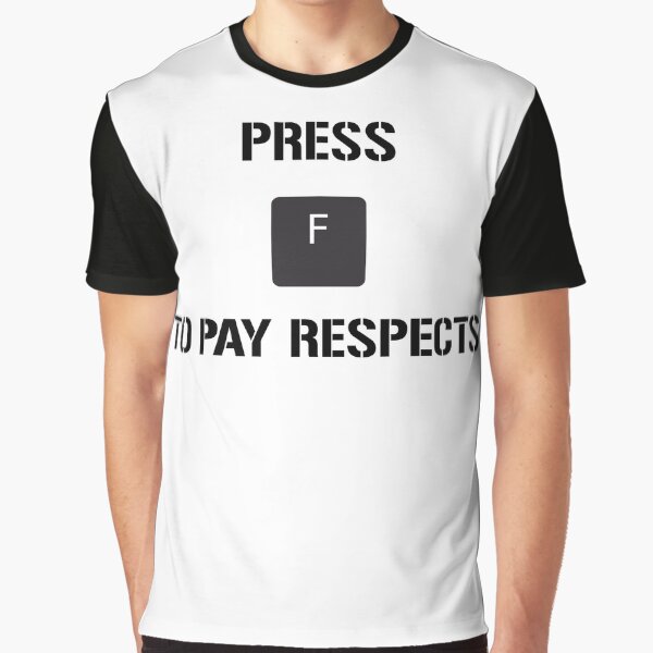  Press F To Pay Respects Funny Gaming Meme T-Shirt : Clothing,  Shoes & Jewelry