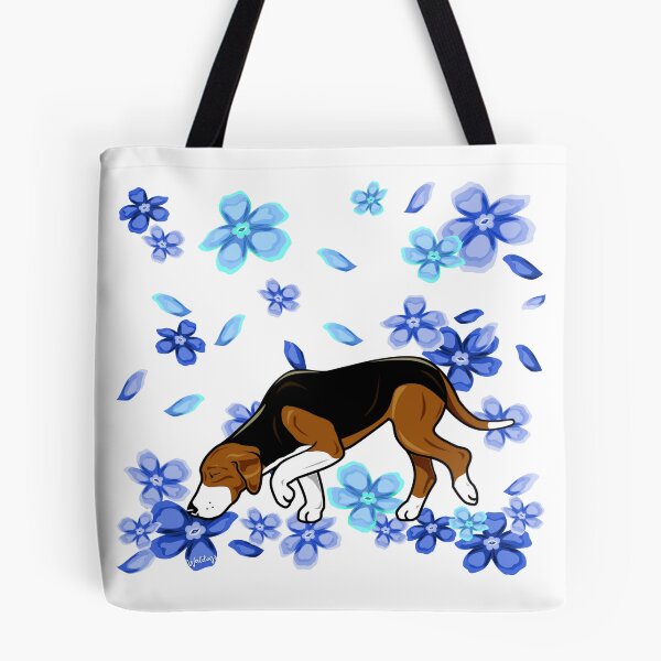 Item preview, Finnish Hound Flowers Blue designed and sold by waldogs.
