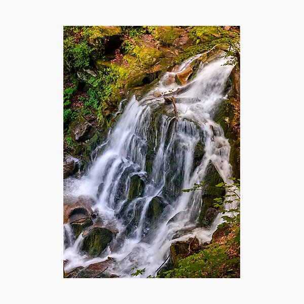 waterfall Shypot in Carpathian forest Photographic Print