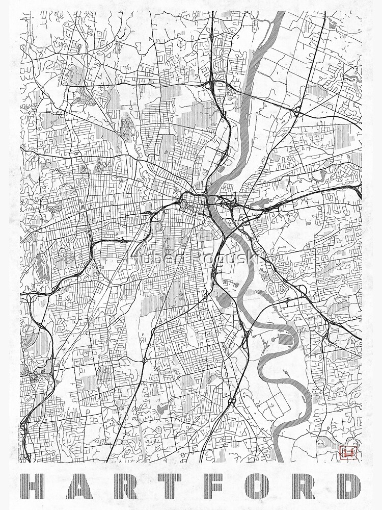 Hartford Map Line by HubertRoguski