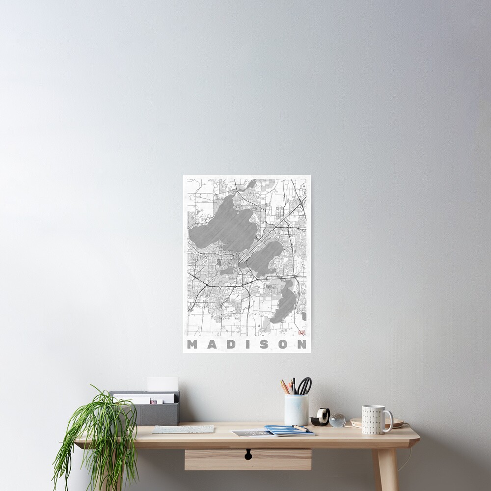 Madison Map Line Poster