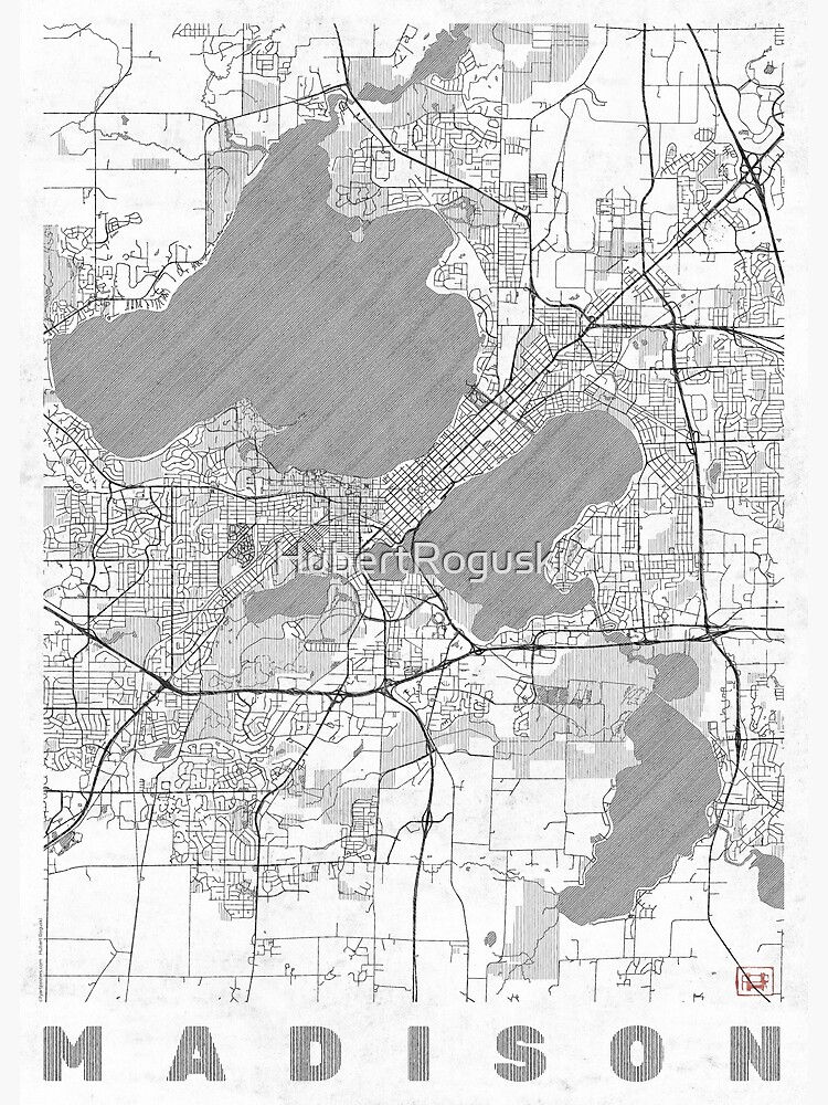 Madison Map Line by HubertRoguski
