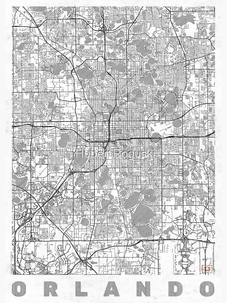 Orlando Map Line by HubertRoguski