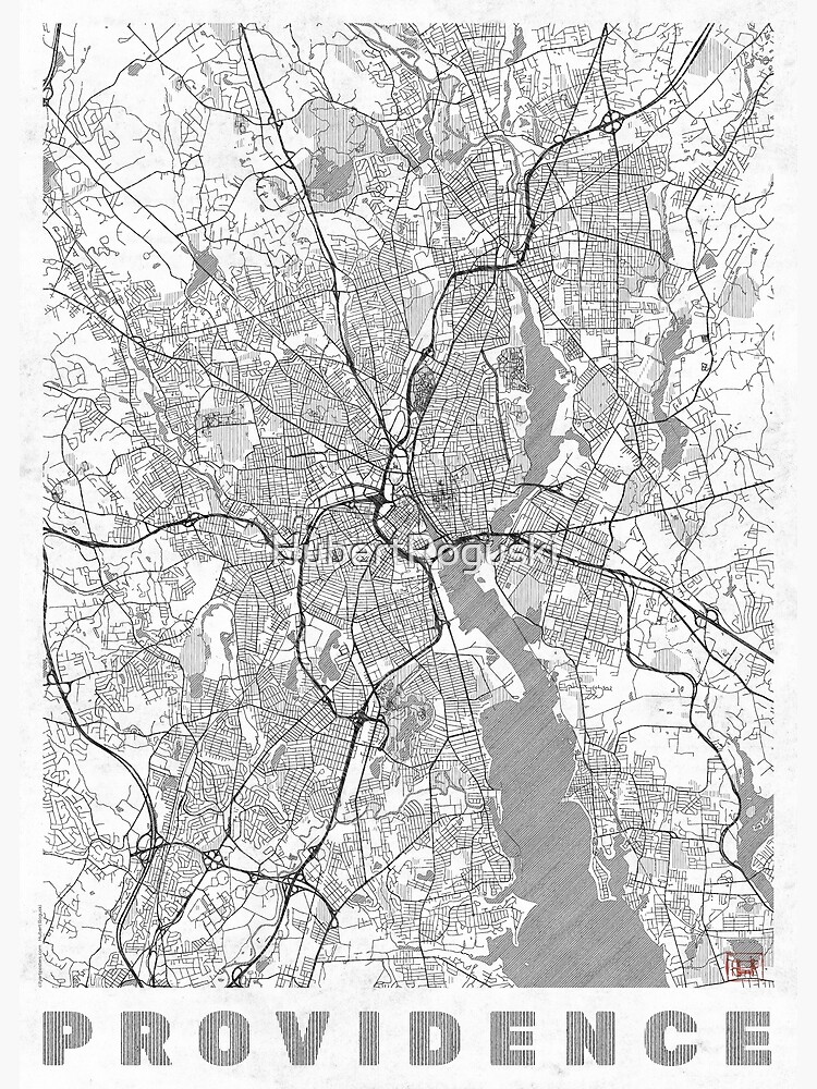 Providence Map Line by HubertRoguski