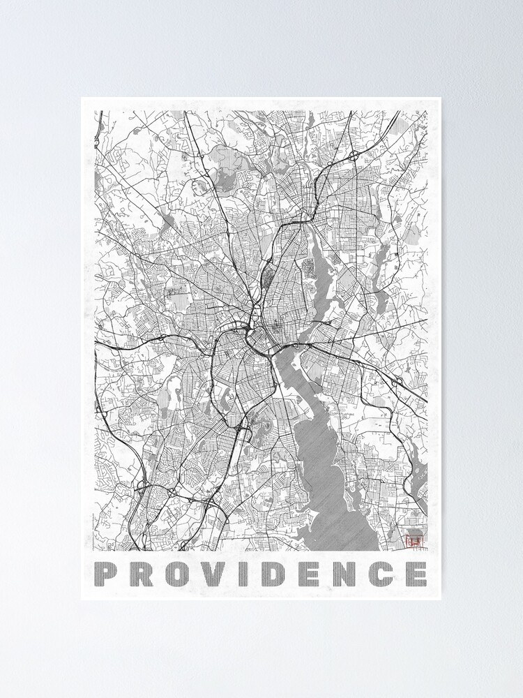 Alternate view of Providence Map Line Poster