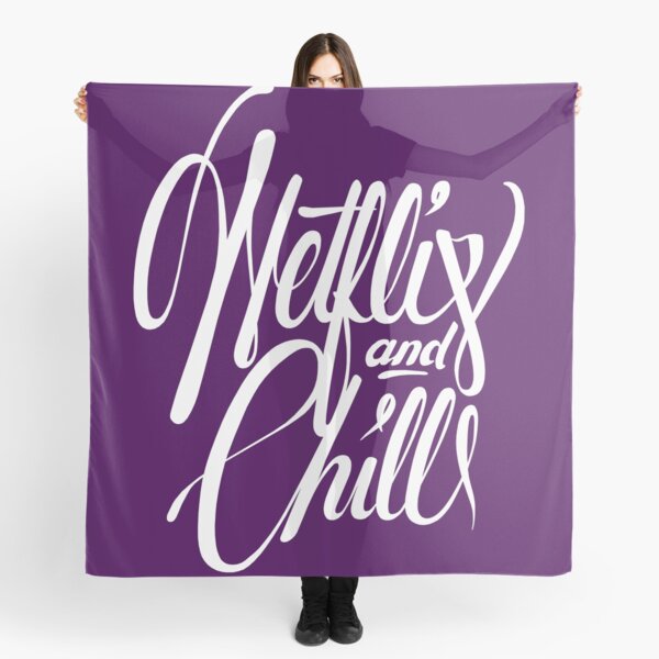 Netflix & Chill - white on purple Scarf