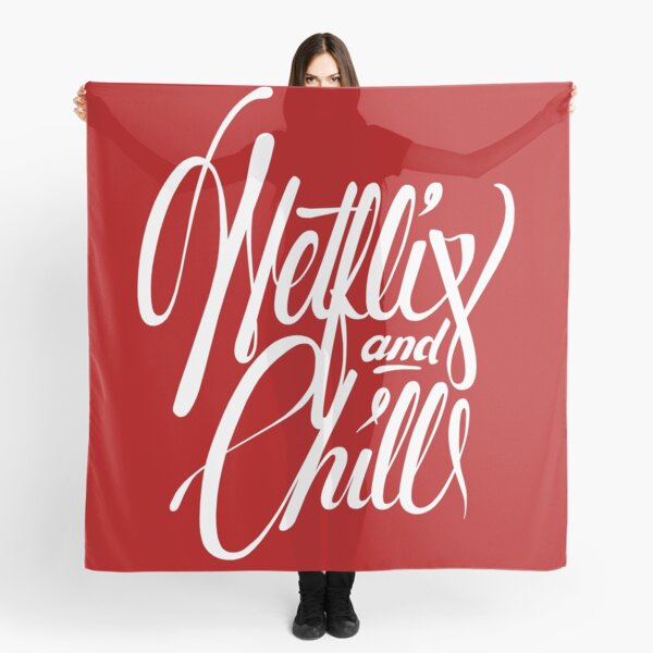 Netflix & Chill - white on red Scarf