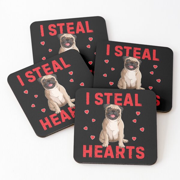 Item preview, I STEAL HEARTS PUG DOG VALENTINES DAY DOG LOVERS designed and sold by sobriowslen.