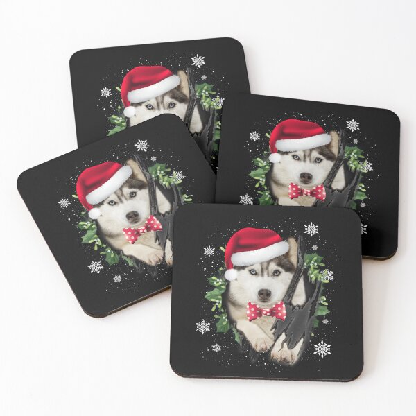 Item preview, Adorable Brown Husky Bow Tie Christmas Santa Hat designed and sold by Barnissim.