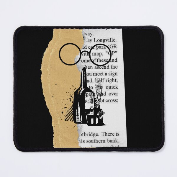 Item preview, wine bottle & glasses ink sketch designed and sold by TypeWrite.