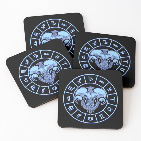 Item preview, Capricorn Goat and Zodiac Signs Blue/Black design designed and sold by mbuz90.