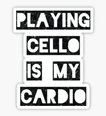 Playing Cello is my Cardio | black Sticker