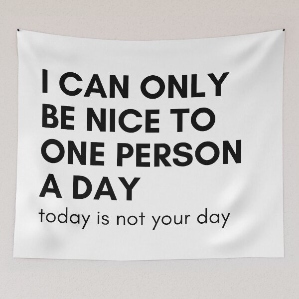 Item preview, I Can Only Be Nice To One Person A Day. Today Is Not Your Day. Funny Sarcastic NSFW Rude Inappropriate Saying designed and sold by That Cheeky Tee.