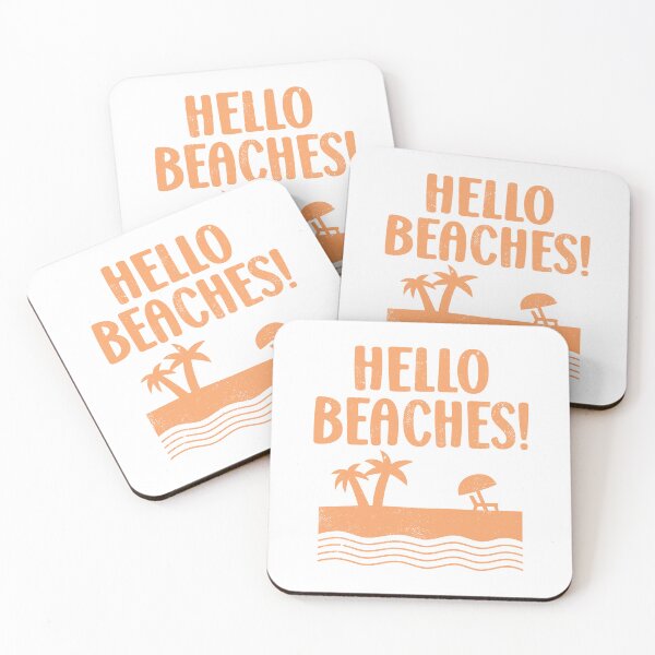 Item preview, Funny Hello Beaches Pun Orange Summer designed and sold by SenkinGraphics.