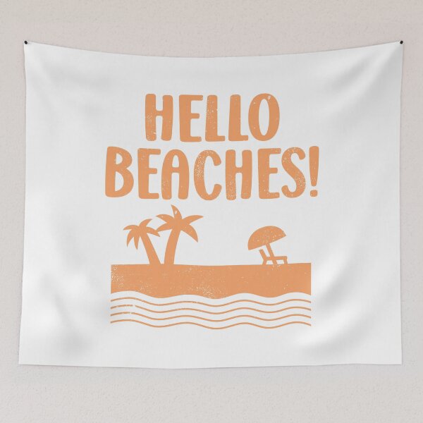 Item preview, Funny Hello Beaches Pun Orange Summer designed and sold by SenkinGraphics.