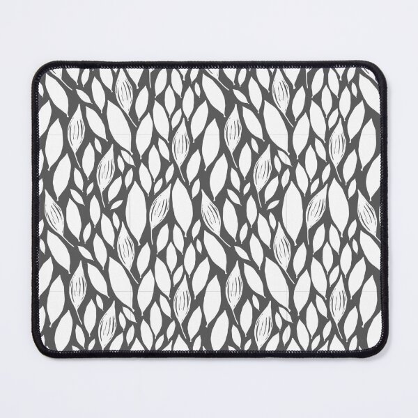 Item preview, White Leaves Pattern on Dark Grey designed and sold by JazzPWall.