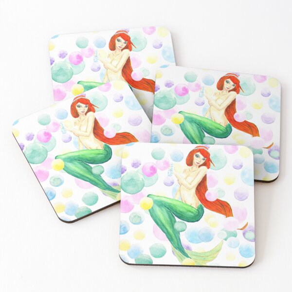 Item preview, mermaid with colorful bubbles  designed and sold by ColorandColor.