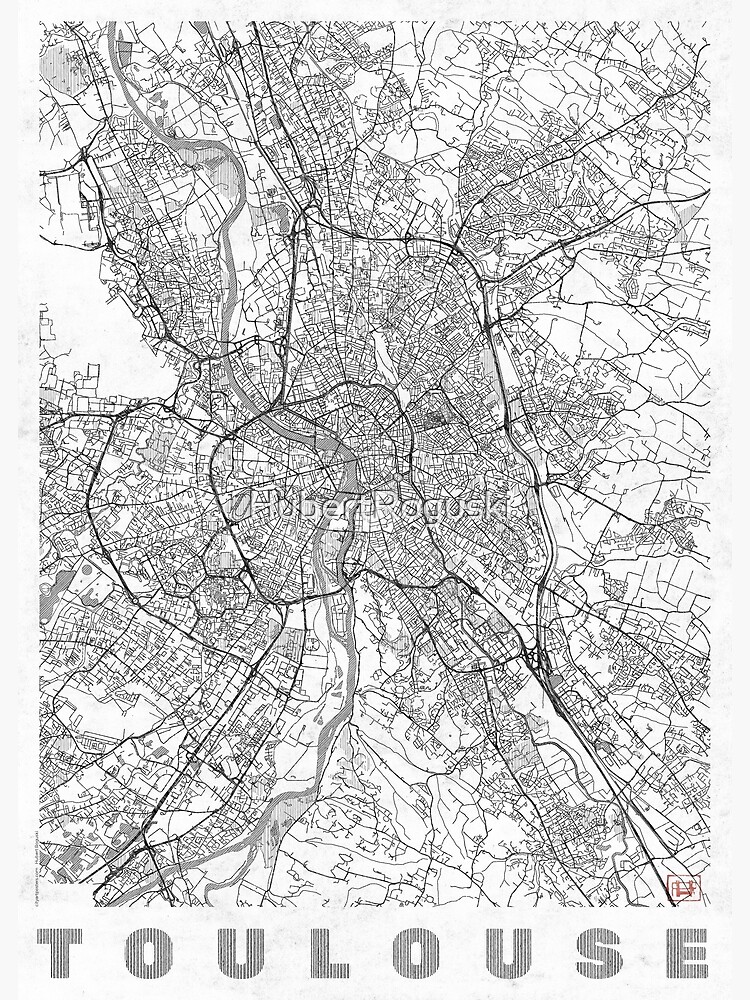 Toulouse Map Line by HubertRoguski