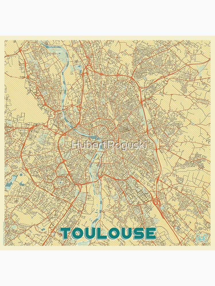 Toulouse Map Retro by HubertRoguski
