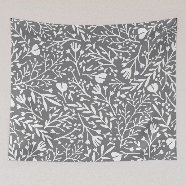Item preview, Sketchbook flowers gray and white designed and sold by JoniandCo.