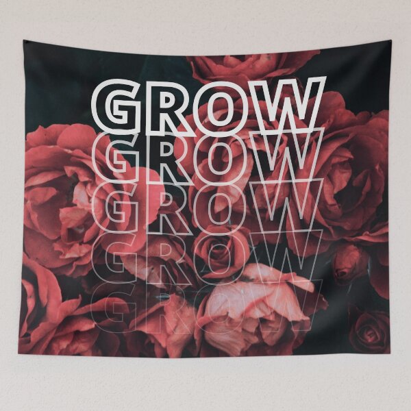 Item preview, GROW (above) - Romantic Red Flowers, Beautiful Roses, Bold Floral Background designed and sold by AliceSLee.