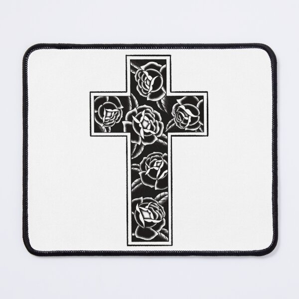 Item preview, Traditional black roses inside a cross designed and sold by Elixerdesign.