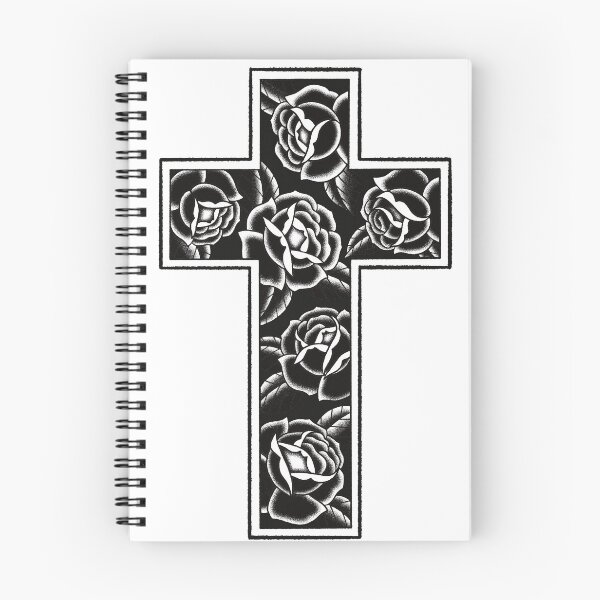 Item preview, Traditional black roses inside a cross designed and sold by Elixerdesign.