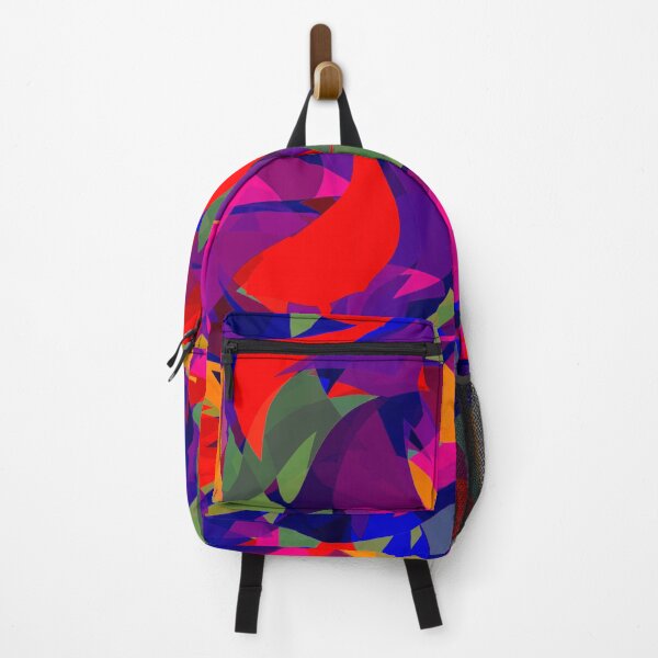 Item preview, dancing triangles, multicolored, bright, fuchsia, abstract art designed and sold by Maria Mihailova.