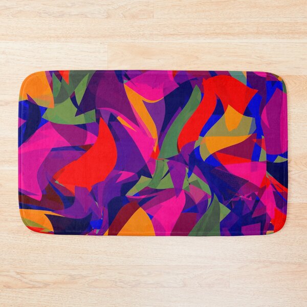 Item preview, dancing triangles, multicolored, bright, fuchsia, abstract art designed and sold by Maria Mihailova.