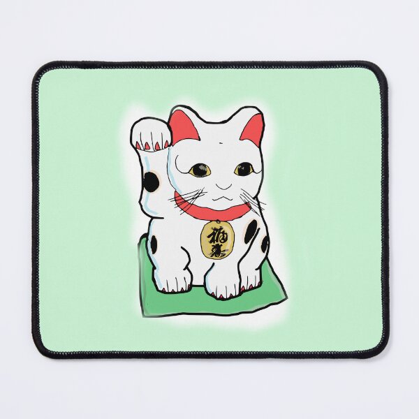 Item preview, Green Japanese Lucky Cat Maneki Neko designed and sold by Tamas Das.