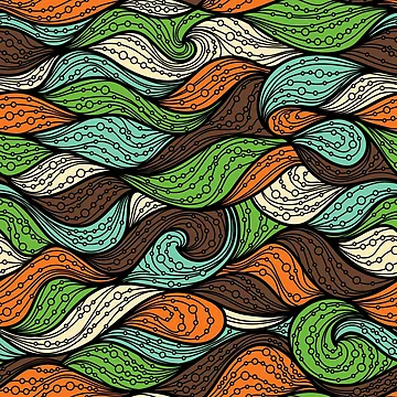 Artwork thumbnail, Colorful Waves Pattern by PatternHome