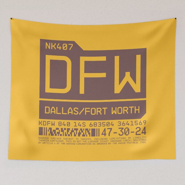 Aperçu de l'œuvre Luggage Tag C - DFW Dallas Fort Worth USA créée et vendue par VoodooCircus.