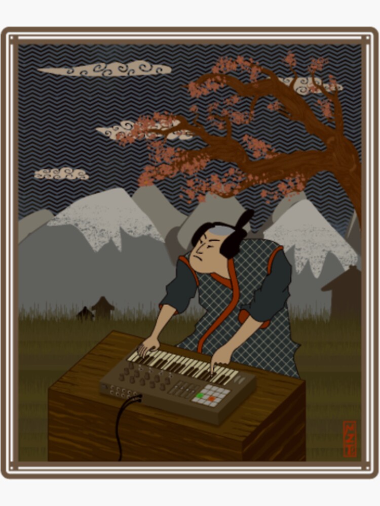 "Japanese Art Style Synthesizer player" Sticker for Sale by KilanTiane