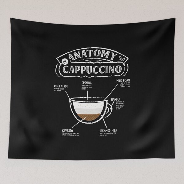 Item preview, Anatomy of Cappuccino Cute Coffee Quotes Coffee Lovers designed and sold by Designer-Girl.