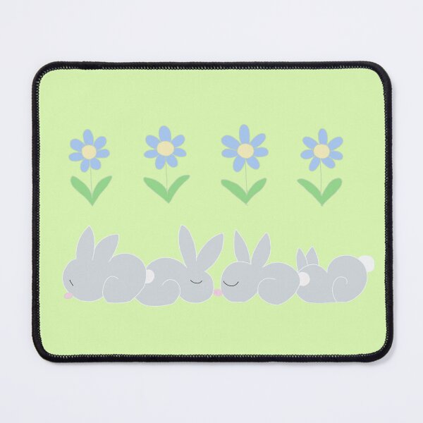 Item preview, Blue flowers and Grey Bunnies designed and sold by de-creartique.