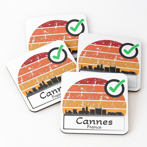 Item preview, Cannes France Skyline Vintage silhouette designed and sold by WhereIsTravis.