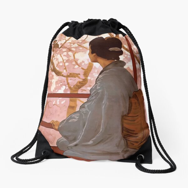 Madama Butterfly Vintage Drawstring Bag