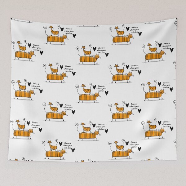 Item preview, Home is where your cats live- Funny Cat Meme  designed and sold by 99organizersd.
