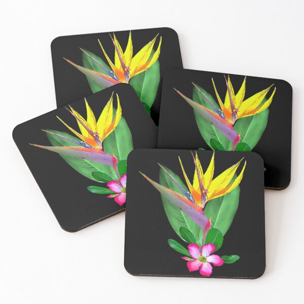 Item preview, Strelitzia with desert rose as a drawing - tropical flowers in Africa designed and sold by TShirtsundMehr.