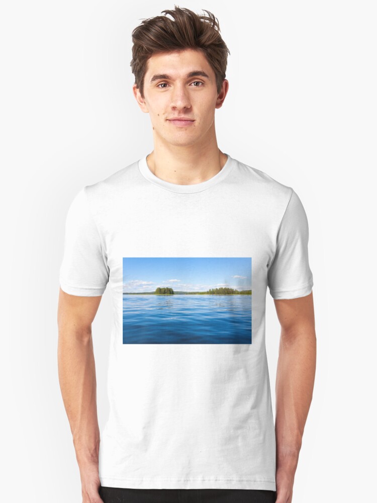 Alternate view of Finland lake scape at summer Slim Fit T-Shirt