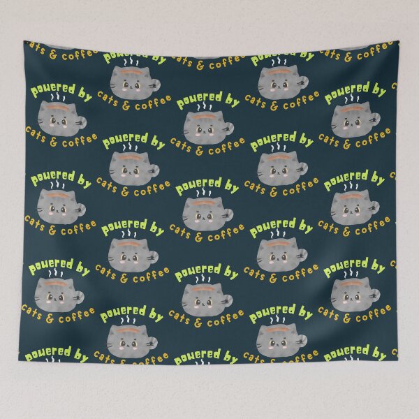 Item preview, Powered by Cats _amp_ Coffee- Funny Cat Meme  designed and sold by 99organizersd.