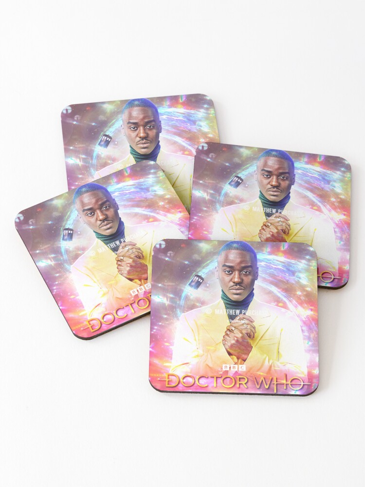 Thumbnail 1 of 5, Coasters (Set of 4), (watermarked) Ncuti Gatwa 14th Doctor - % to charity - By the original artist designed and sold by TheCyberdevil.