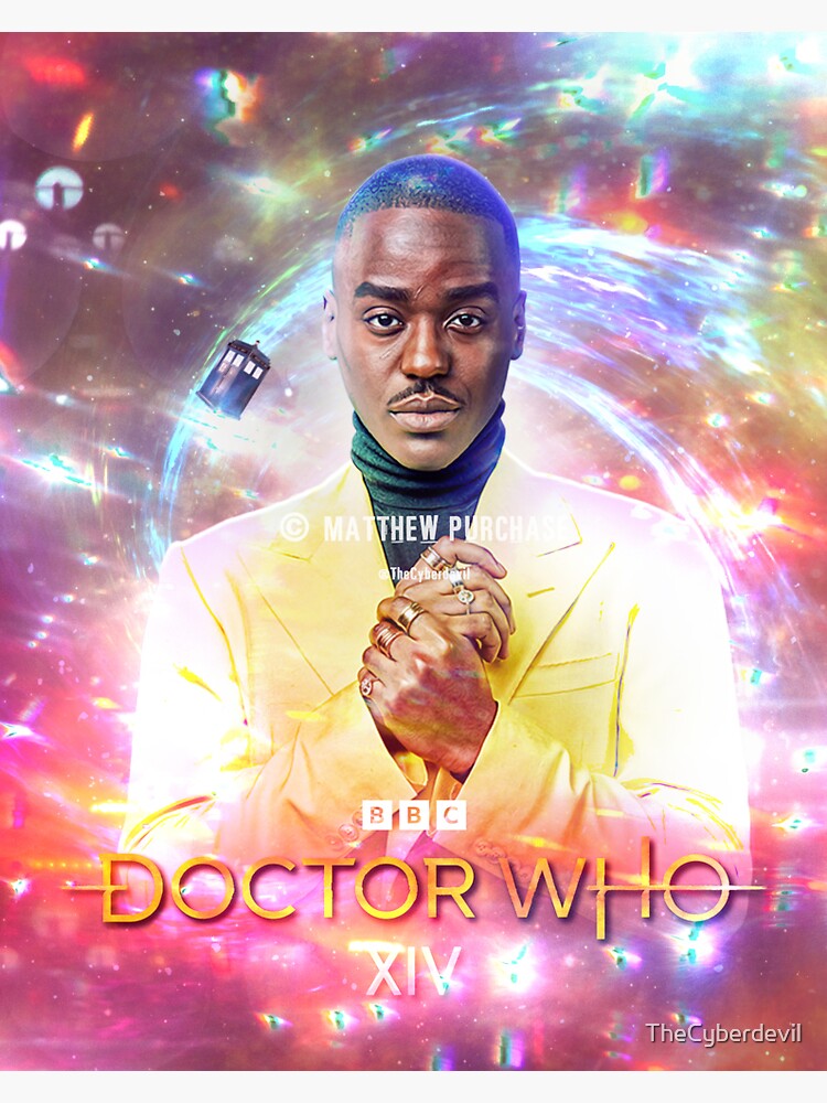 Thumbnail 3 of 3, Sticker, (watermarked) Ncuti Gatwa 14th Doctor - % to charity - By the original artist designed and sold by TheCyberdevil.