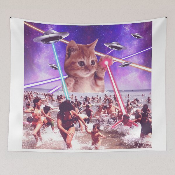 Item preview, Alien Ufo cat attack from Mars space galaxy designed and sold by BestPaintings.