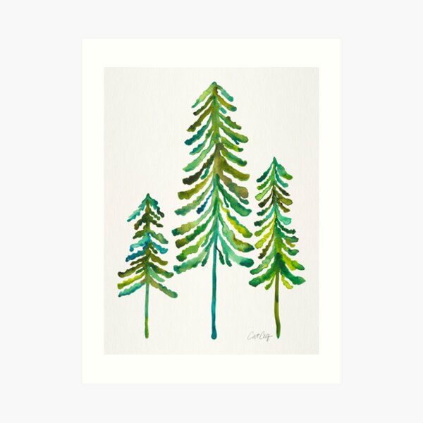 Pine Trees – Green Palette Art Print